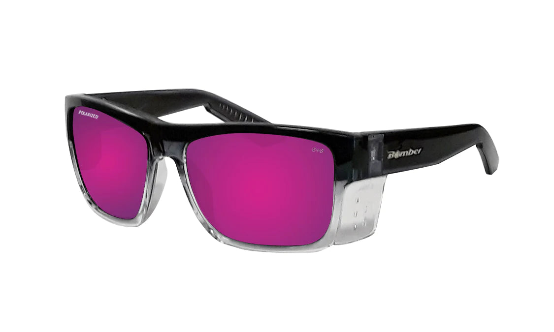 CLUTCH Safety - Polarized Revo Pink Mirror Crystal Bomber